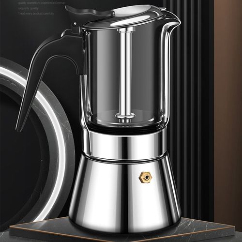 意式双阀摩卡壶自制便携咖啡壶手冲咖啡壶蒸馏玻璃摩卡壶咖啡器具